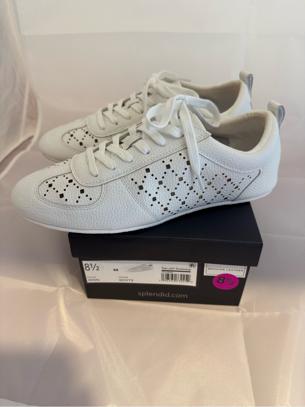 Splendid Jenn White Leather Sneakers 8.5